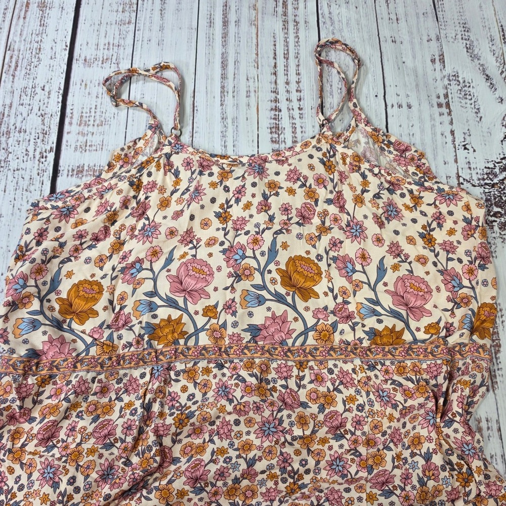 Arnhem Floral Maxi Dress Womens 14 Pink Boho Excellent Adjustable Straps & Waist